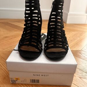 Nine West Black Strappy Heels